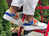 Кросівки жіночі Nike Air Force 1 шкіряні Білий Рудий, фото 3