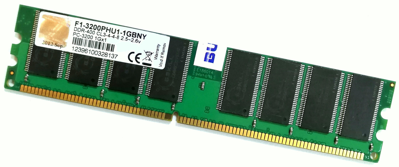 Оперативна пам'ять G. Skill DDR 1Gb 400MHz 3200U CL3 (F1-3200PHU1-1GBNY) Б/В