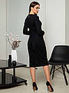 Замшева класична жіноча чорна сукня міді прилягаючого силуету Сіна 42 44 розміри, фото 4