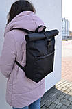 Рюкзак Roll Top / Рюкзак чоловічий - жіночий / Рюкзак для Ноутбука / Рюкзак мужской черный / рюкзак городской, фото 10