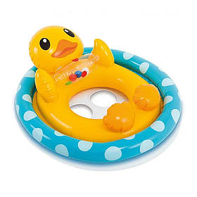 Дитячий надувний круг Інтекс для плавання Надувний круг-плотик з трусиками кольоровий Intex 59570 Каченя
