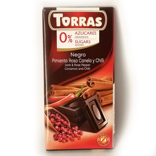 Шоколад Torras Negro Pimienta Rosa Canela y Chilli, 75 г