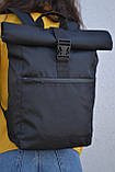 Рюкзак Roll Top / Рюкзак чоловічий - жіночий / Рюкзак для Ноутбука / Рюкзак мужской черный / рюкзак городской, фото 5