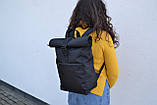 Рюкзак Roll Top / Рюкзак чоловічий - жіночий / Рюкзак для Ноутбука / Рюкзак чоловічий чорний / рюкзак міський, фото 5