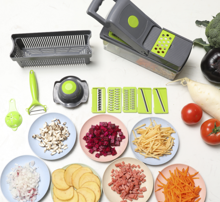 Овощерезка-измельчитель Veggie Slicer 14 в 1, ситечко для яиц и нож для очистки овощей KA-808 - фото 8 - id-p1391601714