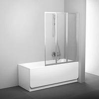 Штора на ванну 100 см Ravak VS3-100 (прозрачное стекло, профиль белый)