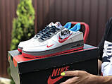Кросівки жіночі Nike Air Force 1 шкіряні Білий Червоний Блакитний, фото 5