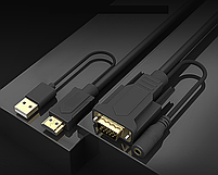 Конвертер кабель HDMI to VGA + Аудіо + Живлення Unnlink Deluxe 1,5 м Адаптер Перетворювач, фото 4