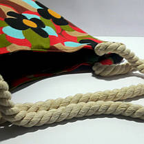 Текстильна Сумка річна для пляжу і прогулянок кольорові ромашки, фото 3