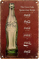 Металлическая табличка / постер "Кока-Кола / Coca-Cola (Spencerian Script)" 20x30см (ms-00367)