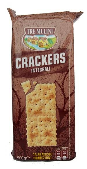 Крекер без пальмової олії Tre Mulini Crackers integrali 500g Італія