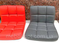 Крісло з підлокітниками Arno Arm GD-Base червоний 1007 шкірозамінників на круглій золотій опорі, з регулюванням висоти, фото 3