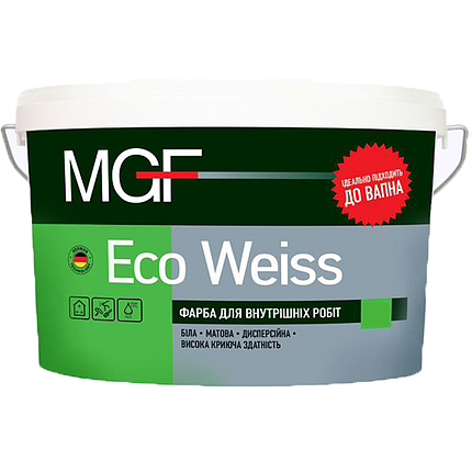 Фарба для стін і стелі MGF Eco Weiss 1,4 кг, фото 1