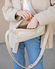 Жіноча сумка Доггі екошкіра 28*15*11 см бежевий, фото 4