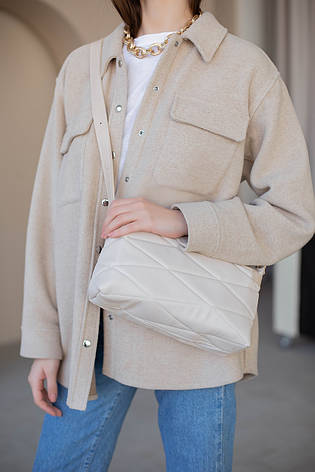 Жіноча сумка Доггі екошкіра 28*15*11 см бежевий, фото 1