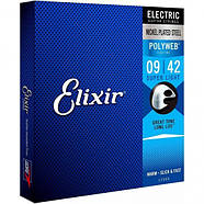 Струни Для Електрогітари Elixir 12000 Polyweb Anti Rust Steels Electric Super Light 9/42, фото 2