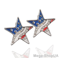 Сережки гвоздики пусети біжутерія жіночі "Зірочка з камінням"