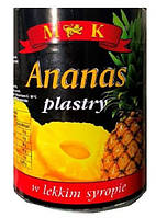 Ананас консервований кільцями в сиропі Ananas plastry M&K (Польща), 565 г ж/б