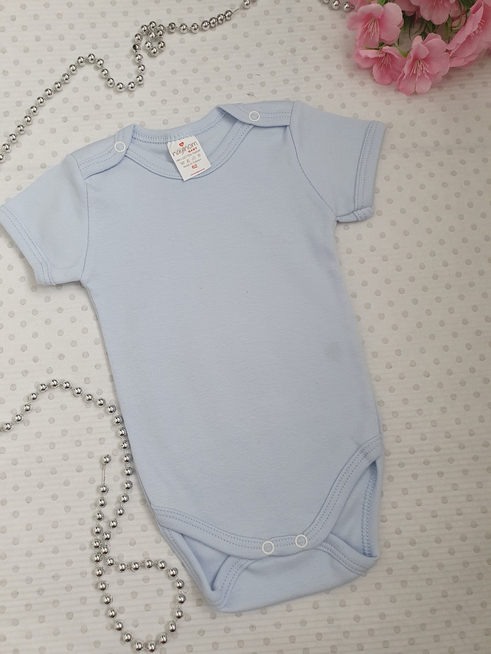 Бодик для мальчика с коротким рукавом,голубой 62, 68, 74 см, цена 85 ...