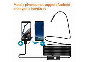 Ендоскоп-виробник жорсткий 3в1 Android-OTG для смартфона (5 метрів) 3 насадки, фото 3
