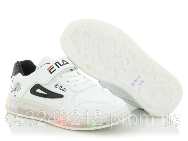 Світяться дитячі кросівки білі Філа FILA. Розміри 33-20см, 34-20,5 см