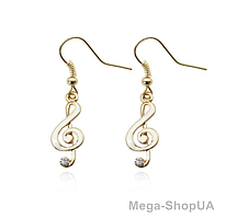 Сережки висюльки висячі біжутерія жіночі "Музичний ключ 2"