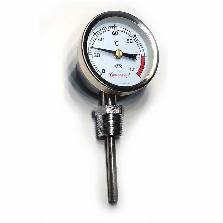 Термометр радіальний біметалічний (сталевий корпус). Клас точності 1.5