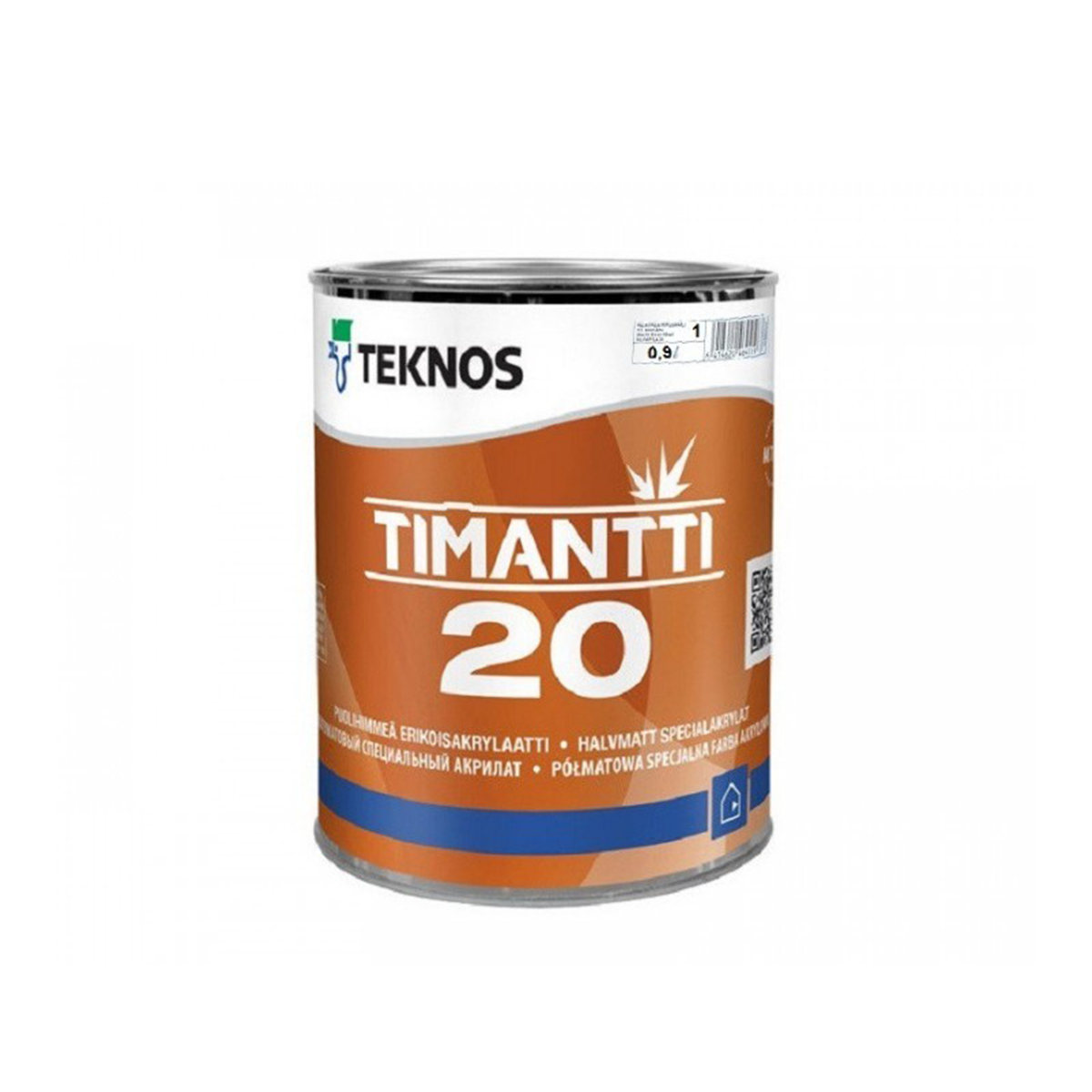 Фарба для кухонь і ванних кімнат Teknos Timantti 20 0.9 л