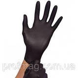 Рукавички нітрилові неопудрені чорні, медичні рукавички, Medical NITRYLEX BLACK 100 шт Размер M!, фото 2