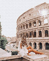 Картины по номерам 40×50 см. Девушка в Риме. Колизей Brushme