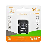 Карта пам'яті Micro SD 64Gb T&G Class 10 з ад.