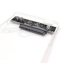 Зовнішня кишеня для HDD 2.5" SATA/SSD/USB 3.0 (прозорий корпус), фото 4