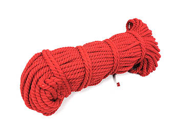 Мотузка бавовняна червона 6 мм (50 м.)