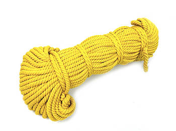 Мотузка бавовняна жовта 6 мм (50 м.)