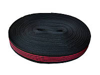 Лента буксировочная черная с красным на 0,6 тонны 25 мм (50 м.)