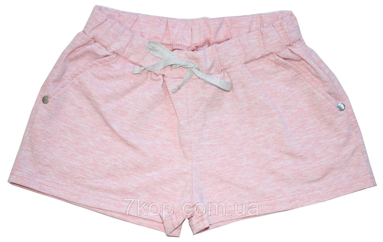 Шорти літні для дівчаток, короткі рожеві 122 см, 128 см, Фламінго