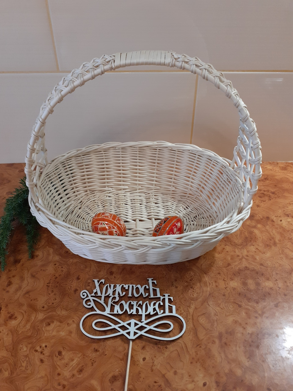Великодній кошик з декором.Пасхальная корзина. Великодній декор. Кошик для паски.