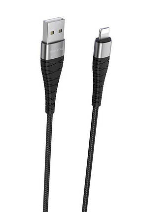 Кабель для зарядки телефона/ смартфона Borofone BX32 Munificent USB - Lightning 2.4 А 1 м Чорний, фото 1