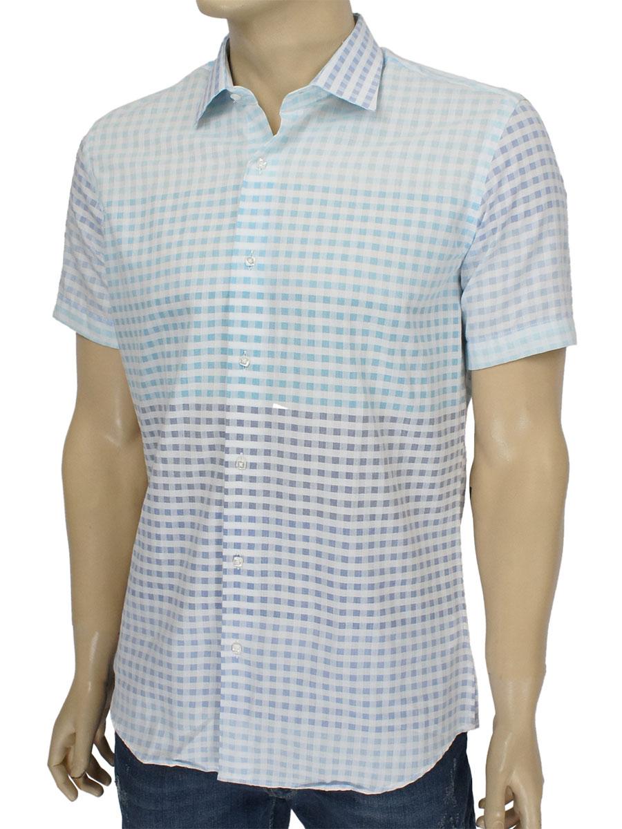 Світла чоловіча сорочка в клітку Negredo 1040 NK 01 літо, фото 1