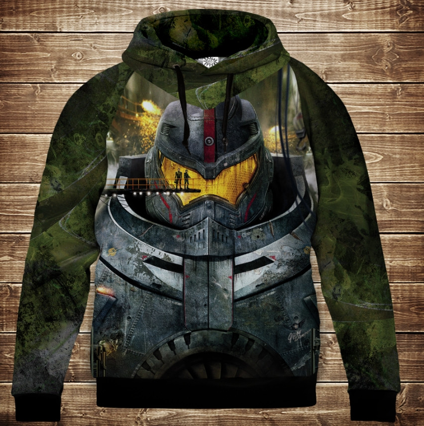 Толстівка з 3D принтом: Тихоокеанський Рубіж Єгер Фейс. Дитячі і дорослі розміри. ВСІ Розміри, фото 1