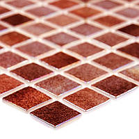 Мозаика LIGHT BROWN коричневая с присыпкой и перламутром облицовочная для ванной, душевой, кухни