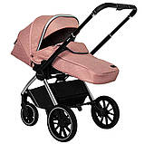 Універсальна коляска 3 в 1 CARRELLO Optima CRL-6504 (3in1) Mirror Grey у льону, фото 7