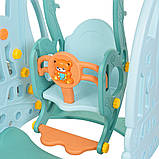 Гірка з гойдалкою Bambi WM19016-4 та баскетбольним кільцем | Гірка з гойдалкою музика та світло Блакитна (ВІДЕООБЗОР), фото 7