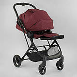 Дитяча коляска прогулянкова (реверсивний блок) JOY Liliya 10105 Вишневий, фото 4