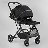 Дитяча коляска прогулянкова (реверсивний блок) JOY Liliya 61755 Чорний, фото 4
