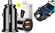 Автомобільний зарядний пристрій в прикурювач Baseus Circular Plastic 2xUSB 30 Вт Чорний (CCALL-YD01), фото 4
