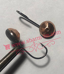 Літня мормишка на карася Мідь L-18 мм Гранена куля, Вага 1,1 г