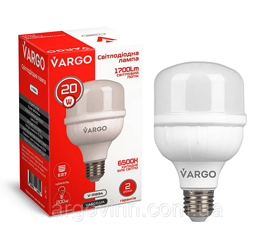 LED-лампа VARGO 20W E27 6500K (V-111894)