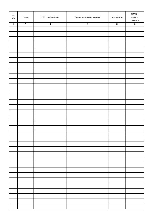 Журнал реєстрації заяв працівників ОП 105, цена 55 грн — Prom.ua (ID ...