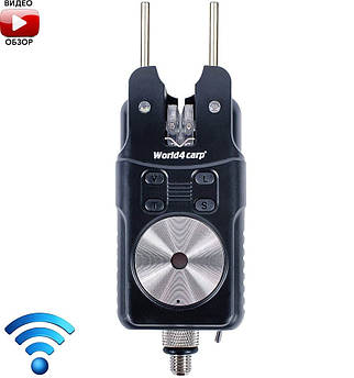 Електронний сигналізатор клювання World4Carp FA214 з прив’язкою, синій, регульована чутливість, нічне підсвічування